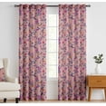 thumbnail image 2 of Vargottam 84 Inch Rod Pocket/Back Tab Cotton Curtains for Windows and Doors- Light Filtering Cotton- Light Filtering Drapes For Doors- Set of 2 Panels, 52"x84"- Rose Vine And Bird Print (Pink), 2 of 8