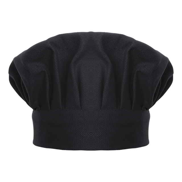 TOPTIE Chef Hat for Kid & Adult, Cotton Elastic Adjustable Kitchen Cooking Baking Hat-Black-M