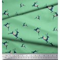 thumbnail image 3 of Soimoi Green polyester Crepe Fabric Reindeer Animal Fabric Prints By Yard 52 Inch Wide, 3 of 3