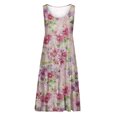 thumbnail image 4 of Ovzne Robes pour Femmes Robe pour Femme Mode pour Femmes Vacances Été Couleur Unie Sans Manches Fête Plage Robe d'Été Imprimée Liquidation, 4 of 6