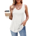 thumbnail image 2 of Dealovy Womens Tank Tops Sleeveless Casual Summer Solid Color Loose Fitted Casual Flowy Basic Tees Outfits, 2 of 7