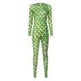 thumbnail image 3 of RUNQHUI Women Fish Scale Printed Long Sleeve Jumpsuit Bodysuit Mermaid Full Body Rompers Type F S, 3 of 7