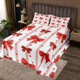 thumbnail image 2 of Erosebridal Princess Bowknot Quilt Sets for King Size Bed, Red Ribbon Bed Set, Cartoon Stripes Decor, 2 of 5
