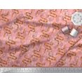 thumbnail image 3 of Soimoi Orange polyester Crepe Fabric Leaves,White Floral & Snake Reptile Decor Fabric Printed BTY 52 Inch Wide, 3 of 3