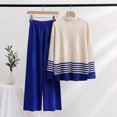 thumbnail image 2 of Yuyuzo Womens Ribble Knit 2 Piece Sets Long Sleeve Turtleneck Pullover Sweaters with Straight Leg Pants Suits, 2 of 4