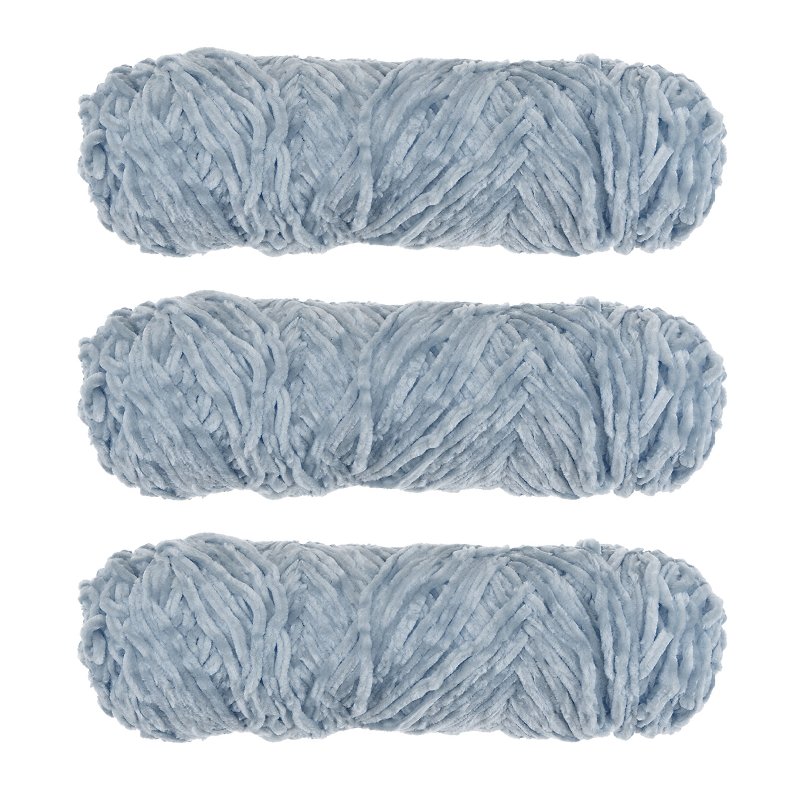 Unique Bargains Chenille Polyester Light Gray Yarn, 3 Skeins