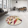 thumbnail image 4 of Ahgly Company Machine Washable Indoor Square Transitional Golden Blonde Gold Area Rugs, 5' Square, 4 of 7