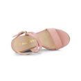 thumbnail image 4 of BLISSFUL STEP Chaussures pour Femmes Sandales Espadrilles à Talon Compensé Slingback à Brides Croisées Rose 7, 4 of 7