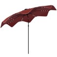 thumbnail image 1 of Outsunny Parasol de Patio Solaire avec DEL et Inclinaison, Parasol de Table, Rouge Vin, 1 of 10