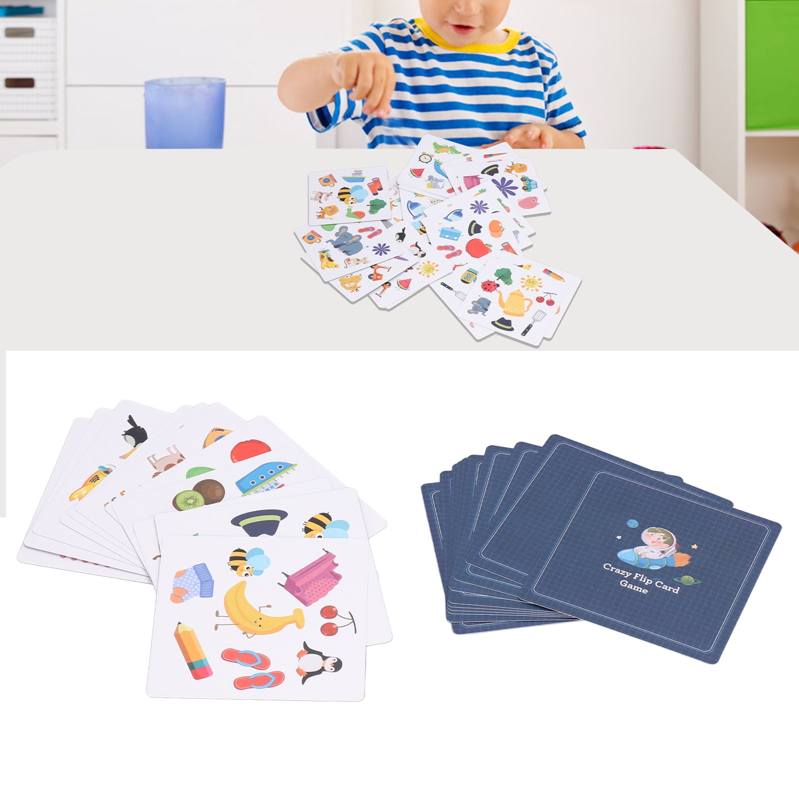 Board Matching Card Games Flip Card Family Board Game Early Learning Toys Gifts for Toddlers and Kids