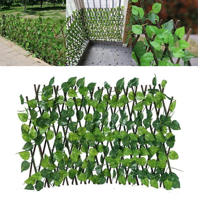 Expanding Trellis Garden Screening Fence Privacy Screen Artificial Ivy Leaves