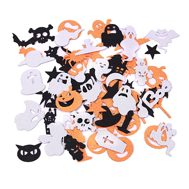 60PCS Foam Sticker Ghost DIY Decorative EVA Sticker Foam Shape for Halloween