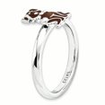 thumbnail image 3 of Bague pour Chien en Argent Sterling Stackable Expressions Marron Émaillée Taille 7, 3 of 3
