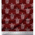 thumbnail image 1 of Soimoi Tissu Poly Georgette Imprimé Tortue au Mètre 52 Pouces de Large, 1 of 3