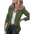 thumbnail image 1 of Innerwin Blazers Solid Color Women Cardigan Jacket Work Shawl Neck Slim Fit Business Jackets ArmyGreen XL, 1 of 6