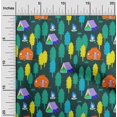 thumbnail image 2 of oneOone Popeline de Coton Vert Sarcelle Tissu Matière de Robe de Camping Tissu Imprimé Tissu au Mètre 42 Pouces de Large, 2 of 5