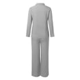 thumbnail image 5 of GDREDA Womens Cotton Linen Set 2 Piece Outfits Summer Button Down Shirt Wide Leg Pants Matching Sets Grey,S, 5 of 5