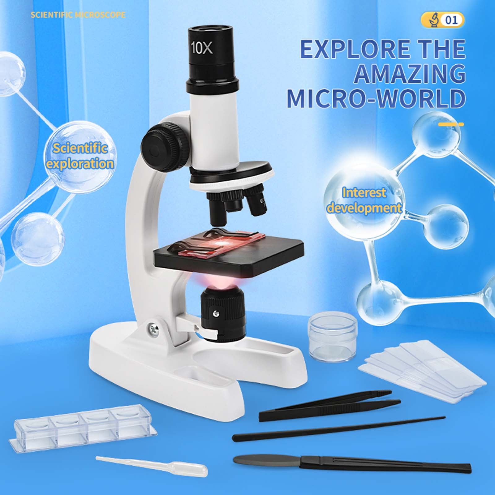 TopLLC Optical Biological Microscope Biology Teaching Toys For Primary ...