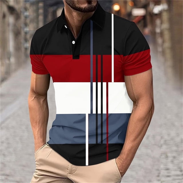 Weiqiqre T-Shirts Chemises pour Hommes T-Shirt à Manches Courtes à Blocs de Couleur Col Rond Chandail Décontracté Basique Chemises