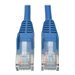 thumbnail image 4 of Eaton Tripp Lite Series Cat5e 350 MHz Snagless Molded (UTP) Ethernet Cable (RJ45 M/M), PoE - Blue, 10 ft. (3.05 m) - Patch cable - RJ-45 (M) to RJ-45 (M) - 10 ft - UTP - CAT 5e - booted, snagless - blue, 4 of 6