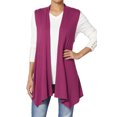 thumbnail image 1 of TheMogan Women's Long Vests Sleeveless Draped Lightweight Open Front Cardigan, 1 of 7