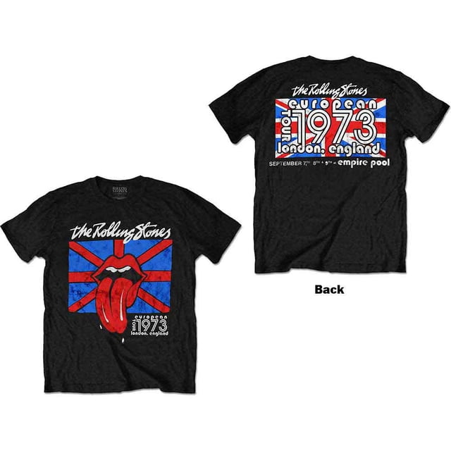 The Rolling Stones Unisex T-Shirt London European '73 (Back Print)