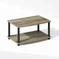 thumbnail image 1 of Furinno Turn-N-Tube 2-Tier Multipurpose Printer Stand Display & Storage Shelf, French Oak/Black, 1 of 6