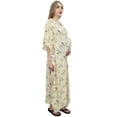 thumbnail image 3 of Bimba Robe Maxi de Maternité Jaune Pâle à Manches Kimono pour Mamans, Caftan d'Allaitement-16, 3 of 4