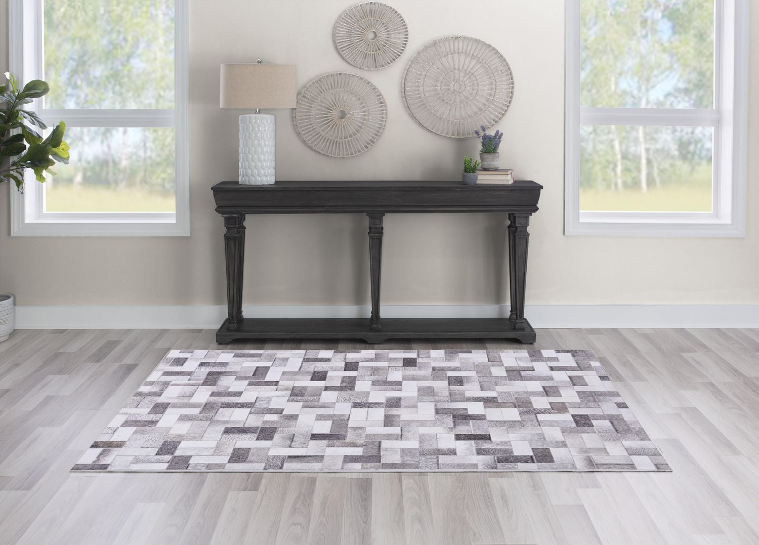 Tapis Laredo Burke gris & ivoire 6 pi 7 po x 9 pi 7 po