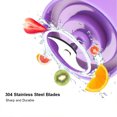 thumbnail image 2 of Multi-functional Juicer Cup USB Rechargeable Juice Blender Portable Fruit Mixer Squeezer with 2 Sharp Blades, Suitable for Kitchen, Camping and Travel, 380mL, Purple, 2 of 7