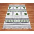 thumbnail image 3 of Casavani Block Printed Green Rug For Living Room 4'x6' Moroccan Cotton Area Rugs, 3 of 6