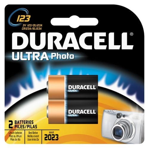 Duracell Ultra Photo 123 3V Batteries, 2 Pack