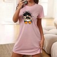 thumbnail image 2 of Birdeem Chemises de Nuit pour Femmes Chemise de Nuit Courte Surdimensionnée pour Femmes Mode Imprimé sur la Poitrine Robe de Nuit à Manches Courtes, 2 of 12