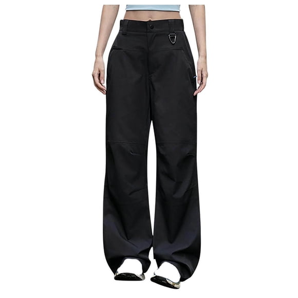 Fall Savings! SROBPTY Womens Sports Pants, Ladies' Solid Color Csual Versatile Waterproof and Windproof Outdoor Sports Pants Long Pants Black, M