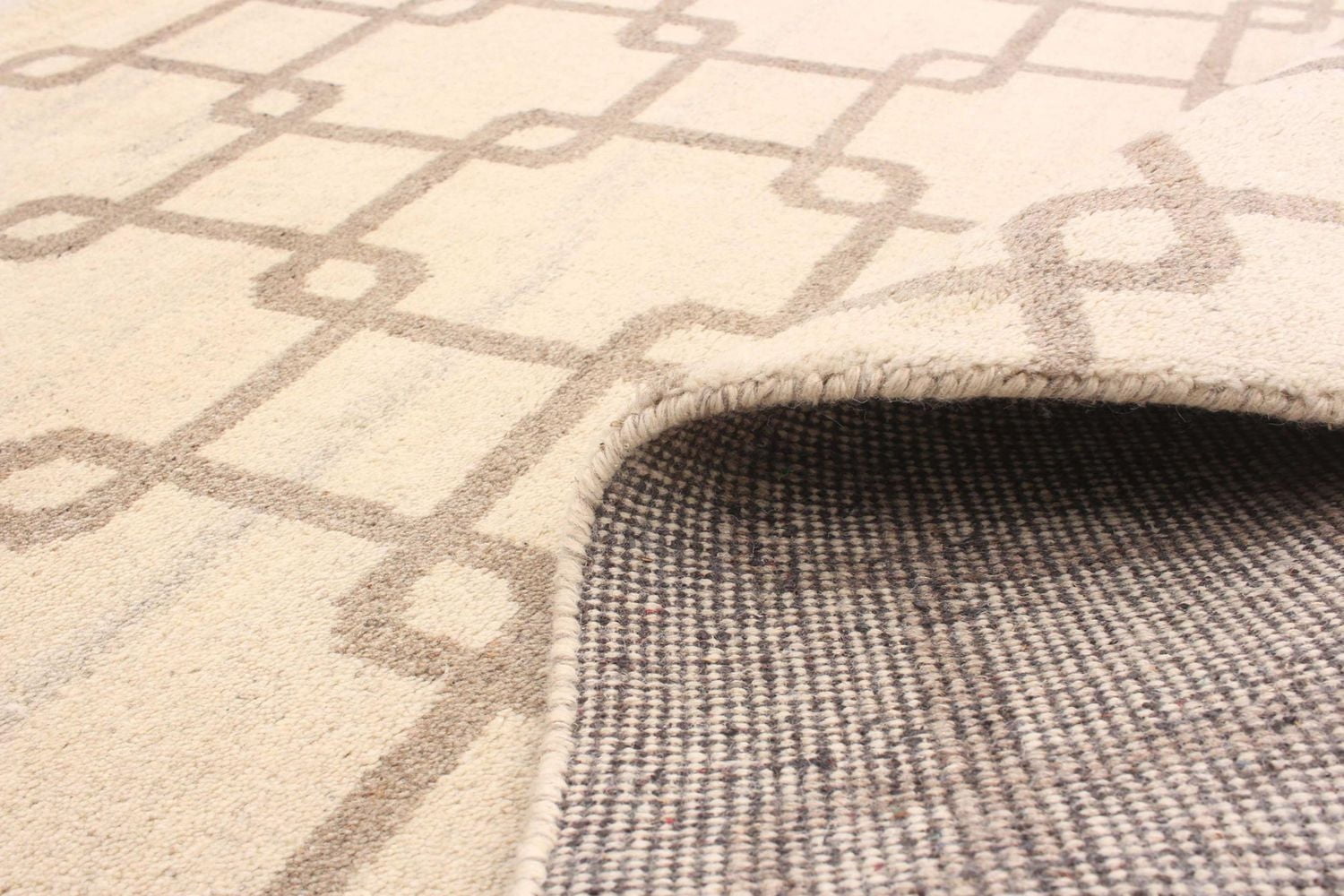 ECARPETGALLERY Tapis Noué à la Main pour Salon, Salle à Manger et Chambre à Coucher Marocain Collection Tangier 4'11" x 7'8" en Ivoire