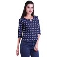 thumbnail image 2 of Moomaya Printed Keyhole Neck Ring Top Casual 3/4th Sleeve Tees Tank Tunic Top, 2 of 5