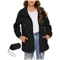 thumbnail image 3 of Sentmoon Waterproof Rain Jacket Women Rain Coats for Women Solid Color Long Sleeve Zippered Adult Ponchos with Hood with Pockets for Hiking & Camping M, 3 of 8