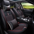 thumbnail image 1 of Maidao Car Seat Covers Leather for SEAT for Altea 2004-2015 5 Seats Waterproof Soft Front Rear Cushion Protector with Pillow and Headrest Black and Red, 1 of 6