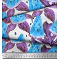 thumbnail image 2 of Soimoi Polyester Crepe Fabric Monstera Leaves & Watermelon Fruits Print Sewing Fabric Yard 42 Inch Wide, 2 of 3