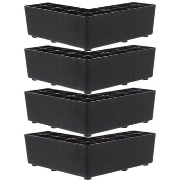 MOVTOTOP Pieds de Meuble en Plastique pour Lit Sofa Canapé Pieds de Remplacement avec Design en L Couleur Noire