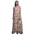 thumbnail image 1 of Bimba White7 Floral Peony & Buttercup Printed Nightwear For Women Long Spaghetti Strap Maxi Dress Sleepwear Gown XX-Grand, 1 of 5