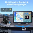 thumbnail image 3 of Wireless CarPlay Screen for Car, 7" HD Portable Stereo Touchscreen with Apple CarPlay & Android Auto, CarPlay Screen with Backup Camera, Mirror Link, Bluetooth, Navigation for All, 3 of 6