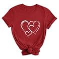 thumbnail image 5 of VKOYWKM T-Shirts de la Saint-Valentin pour Femmes, T-Shirts à Imprimé Cœur, Manches Courtes, Hauts Décontractés de Printemps, Col Rond Décontracté, Coupe Ample, T-Shirts de la Saint-Valentin, 5 of 5