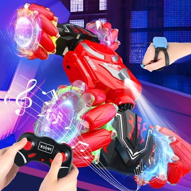 Boys Toys Cars Toys, Remote Control Car Toy for Boys,RC Stunt Car Toys for 6-12 Year Old Kids - 4WD Remote Control Car with Watch Controller- Gesture Sensor - Rotating RC Car with Lights,Music