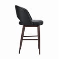 thumbnail image 2 of Plata Import Executive Stool in Black, PU Executive Stool, Mid-Century Counter Stool, Black PU Counter Stool, Kitchen PU Stool, Island Stool, Modern Counter Stool, with Backrest and Footrest, 2 of 3