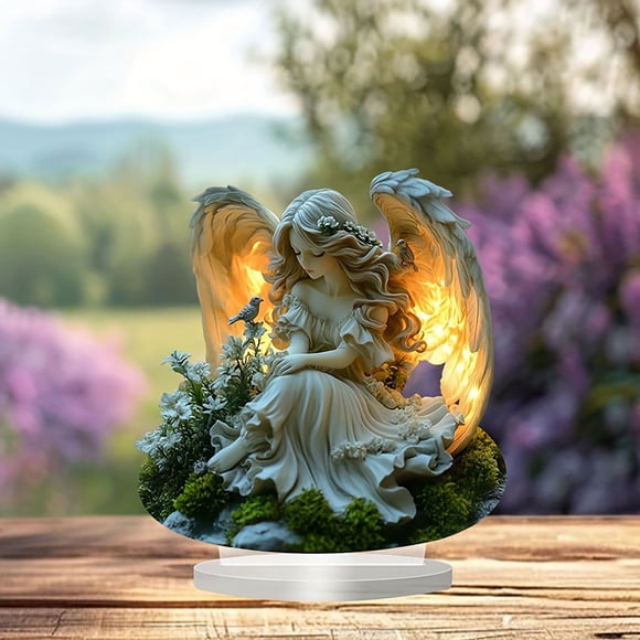 Resin Sculptures Garden Statue 36 Sunflower Christmas Ornament Angel Desktop Decoration With Suitable For Home Display Desktop Acrylic