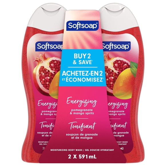 Softsoap Moisturizing Body Wash, Juicy Pomegranate and Mango, 591 mL (Twin Pack)