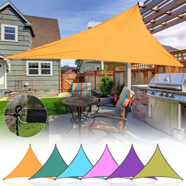 COM1950s Voile d'Ombrage Triangulaire 20 Pieds - Auvent Extérieur Imperméable pour Jardin, Patio et Fête, Blocage Uv 98 % avec Accessoires d'Installation