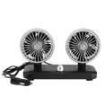 thumbnail image 1 of 12V Universal Car Electric Fan Dual Head 180° Rotatable Auto Air Cooling Dashboard Mount, 1 of 9