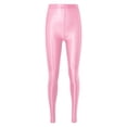 thumbnail image 4 of Choomomo Women's Glossy Stretch Sports Hip Hop Rave Street Modern Dancing Performance Tight Leggings Pants Pink M, 4 of 8